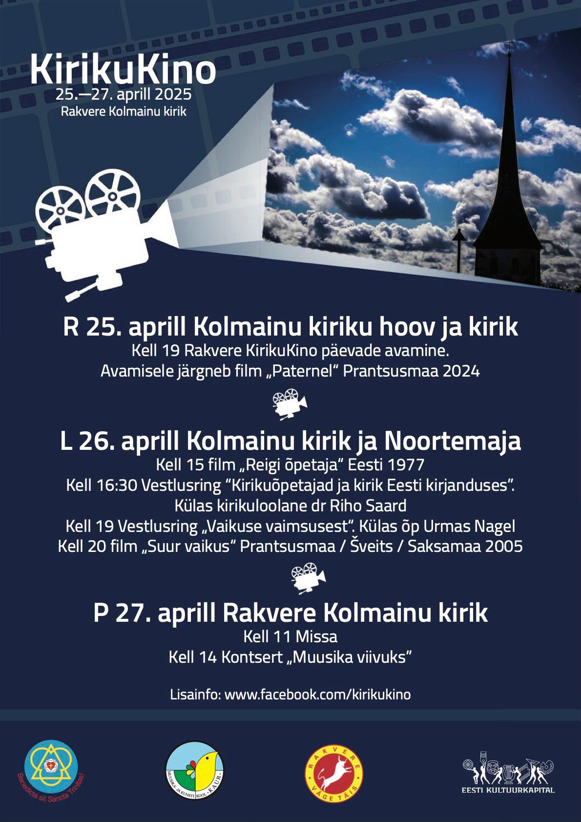 Esmakordselt toimuv Rakvere KirikuKino programm on nüüd lukus ja vaadata saab kolme filmi, kohtuda kahe külalisega ja kuulata ühte kontserti.
The post KiriKukin